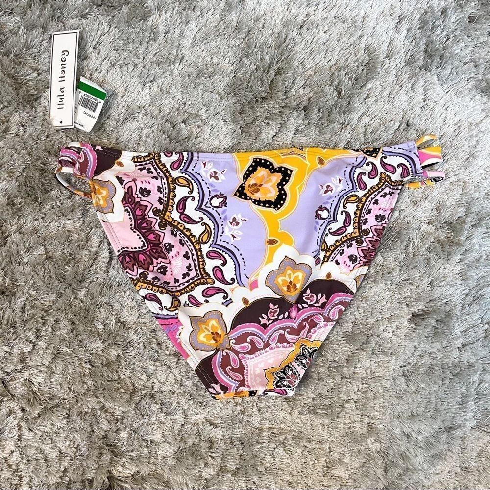 Hula Honey Bikini Lightly Padded Halter Tie-back + Matching Bottoms Size L NWT - Picture 10 of 16